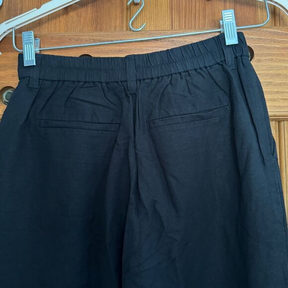 Madewell | Women's The Tailored Tapered Pant in Linen-Blend - Black, Size 00T - Picture 6 of 10